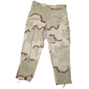 Vintage Military Surplus Desert Camo Pants Size Medium Short Caro Pocket